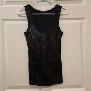 Black Sequin Tank Top